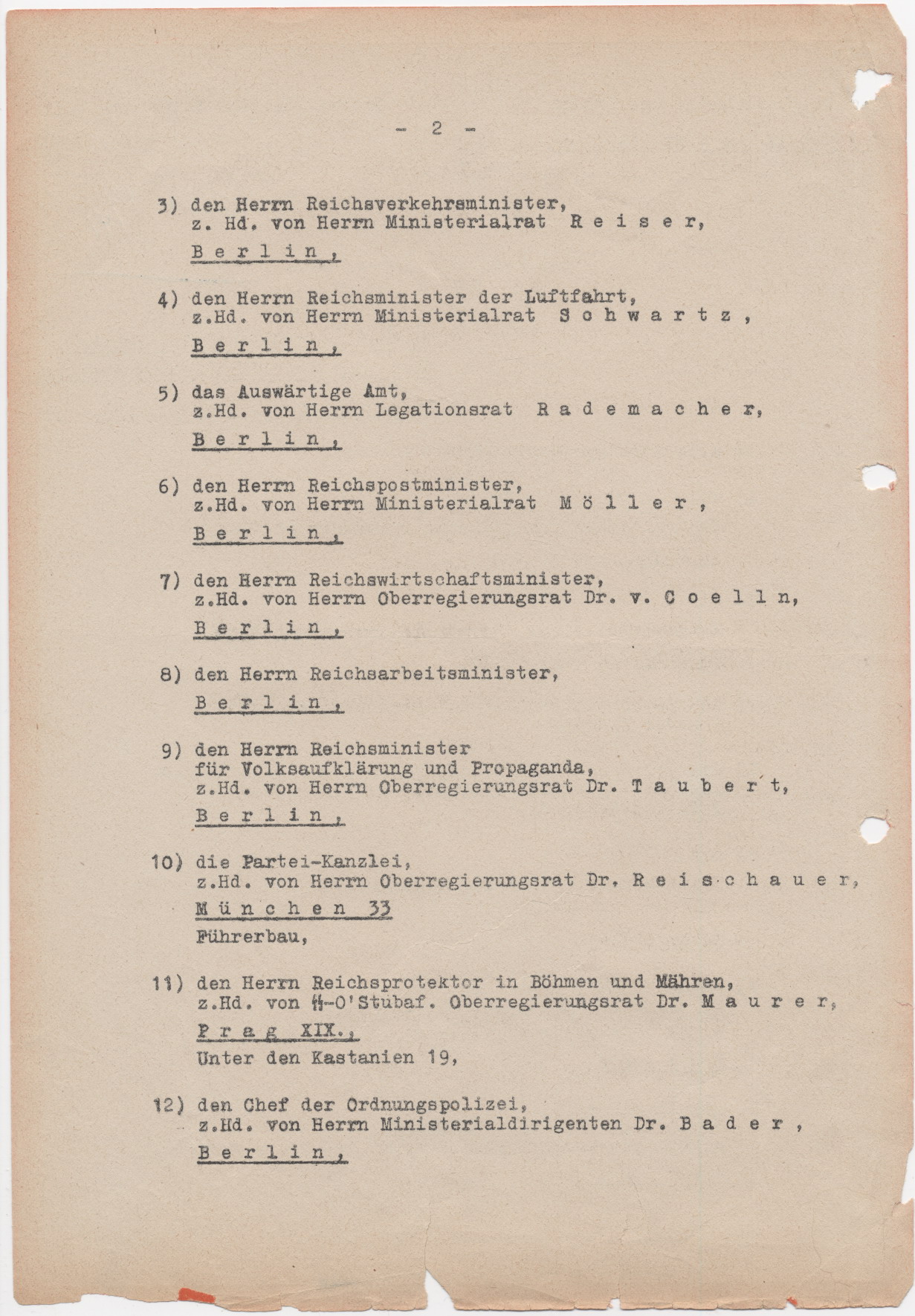 Schreiben des Reichsministers des Inneren, Heydrich, bezüglich der Kennzeichnungspflicht für Juden, Berlin 15.09.1941