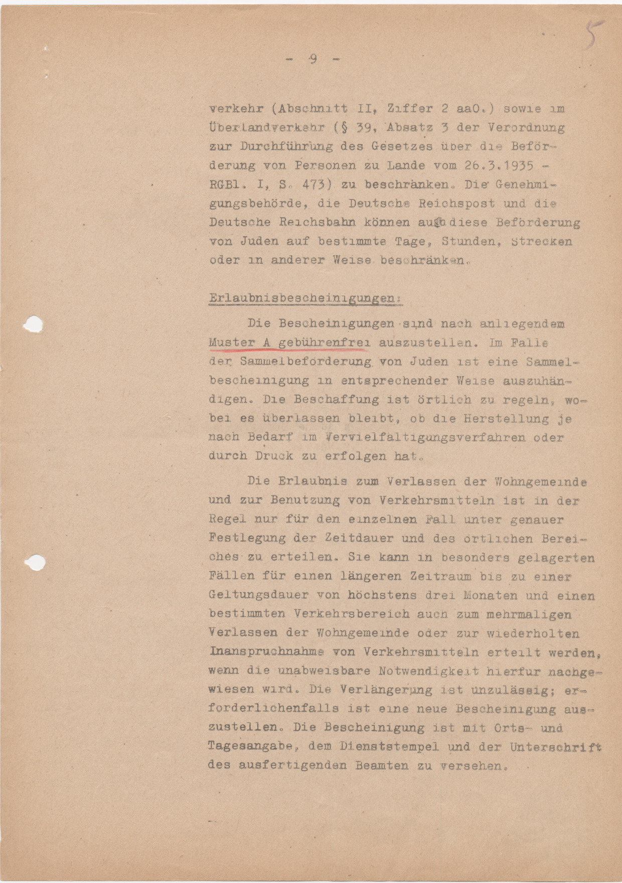 Schreiben des Reichsministers des Inneren, Heydrich, bezüglich der Kennzeichnungspflicht für Juden, Berlin 15.09.1941