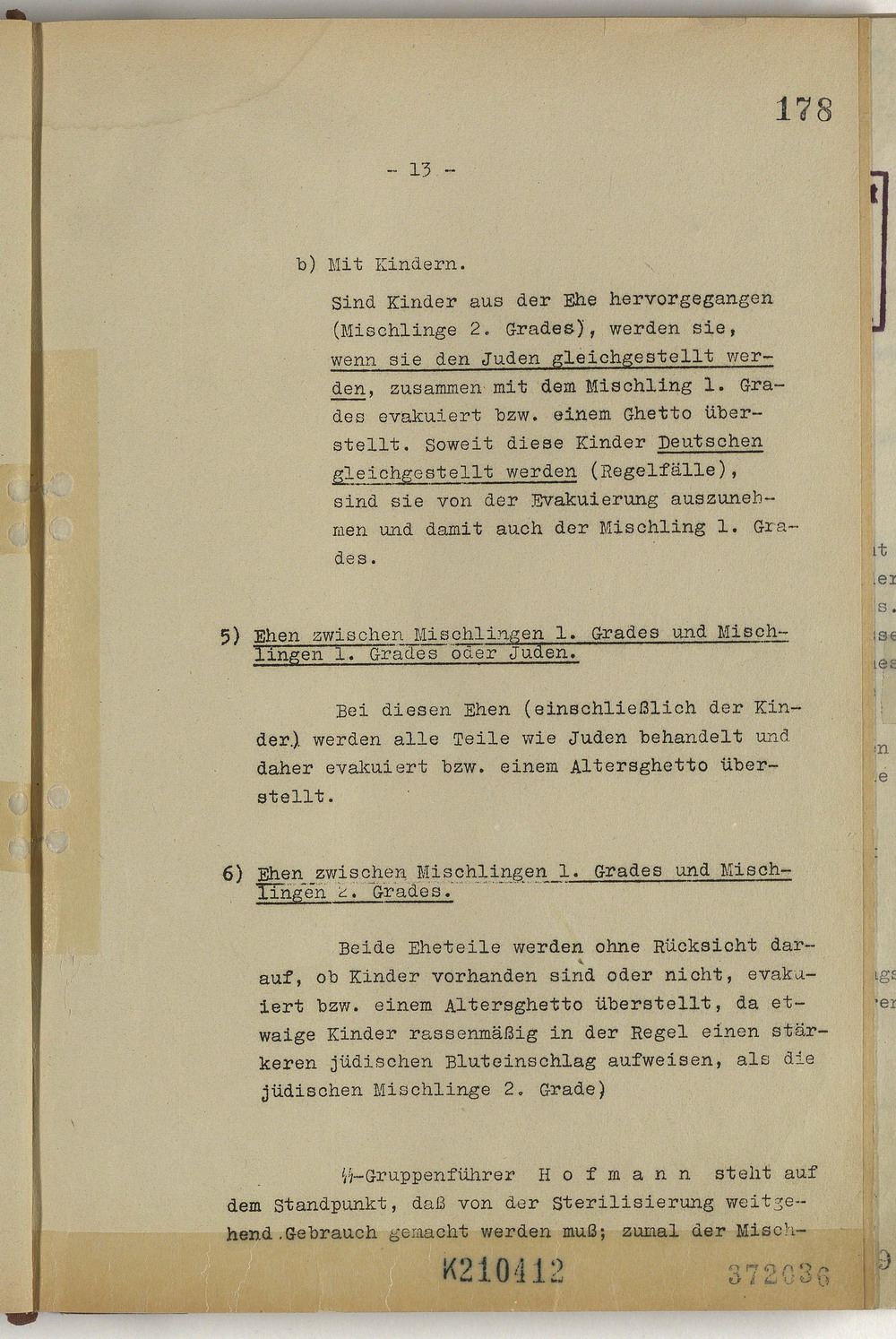 Protokoll der Wannsee-Konferenz unter Vorsitz des Chefs der Sicherheitspolizei und des SD Reinhard Heydrich, 20. Januar 1942 [Originaldokument]