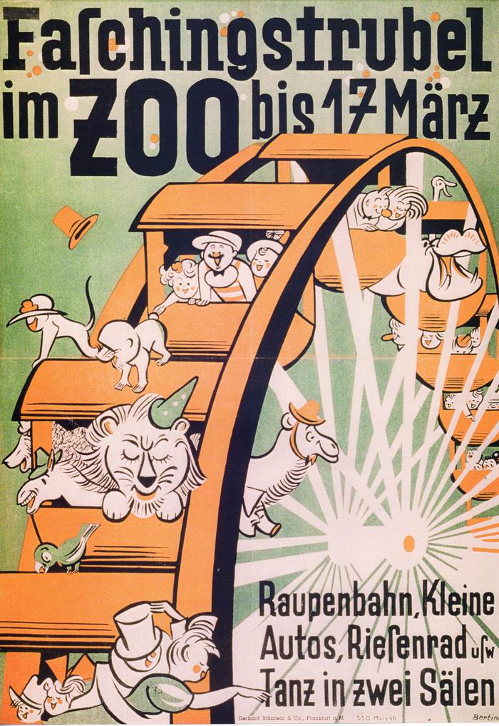 Plakat: Faschingstrubel im Frankfurter Zoo
