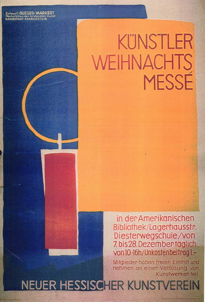 Plakat: "Künstler-Weihnachtsmesse in der Amerikanischen Bibliothek"