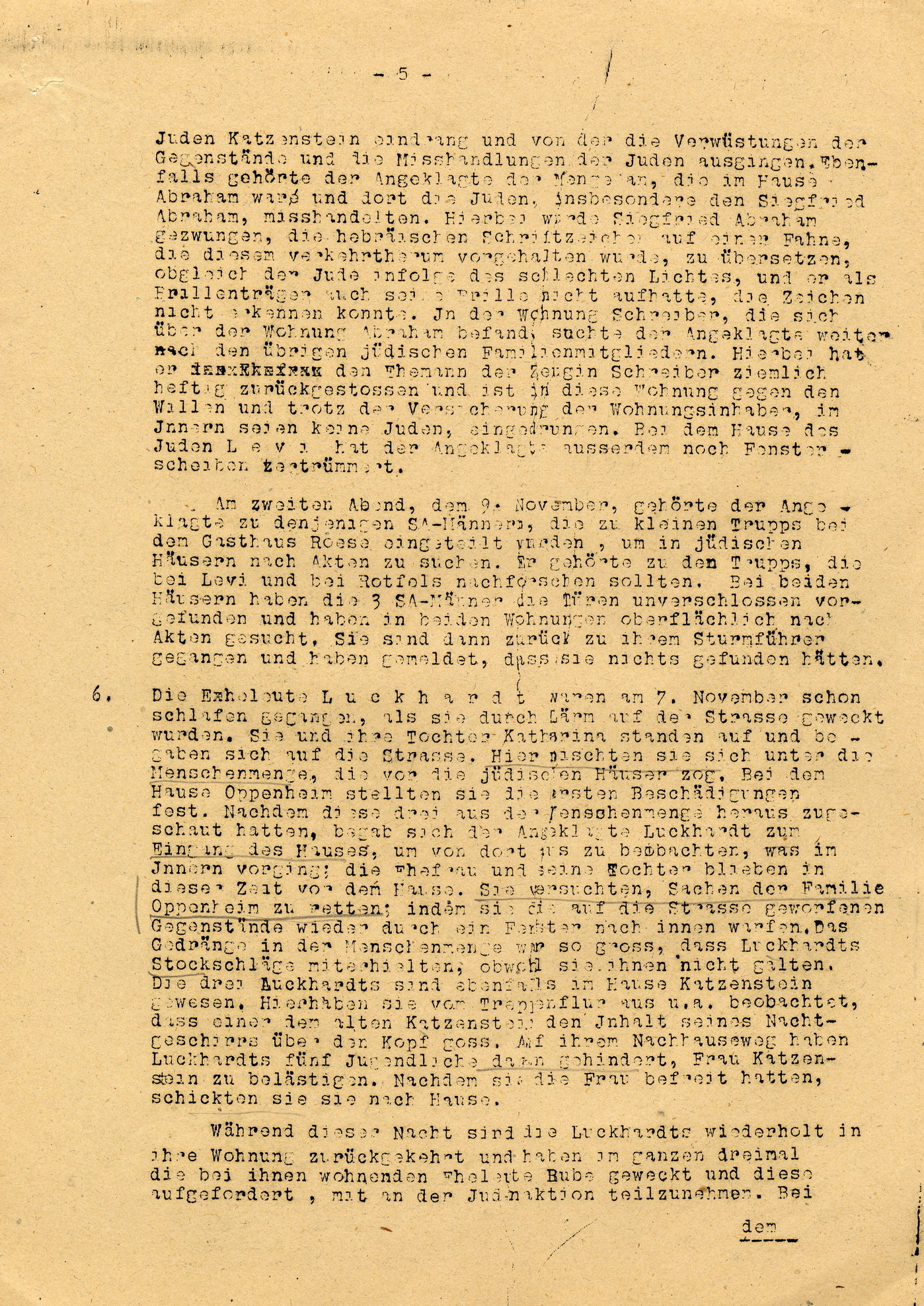 Urteil im Prozess gegen Eisel u.a. wegen der Ausschreitungen am 7./8./9. November 1938 in Bebra, 17. Dezember 1946