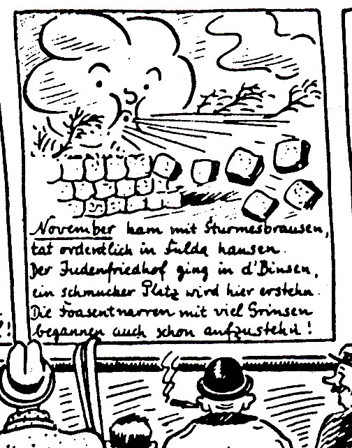 Karikaturen zum Jahresverlauf in der Fuldaer Zeitung vom 30. u. 31. Dezember 1938