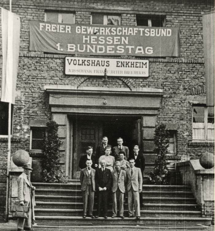 Foto: 1. Bundestag des Freien Gewerkschaftsbundes Hessen in Frankfurt-Bergen-Enkheim am 24./25. August 1946