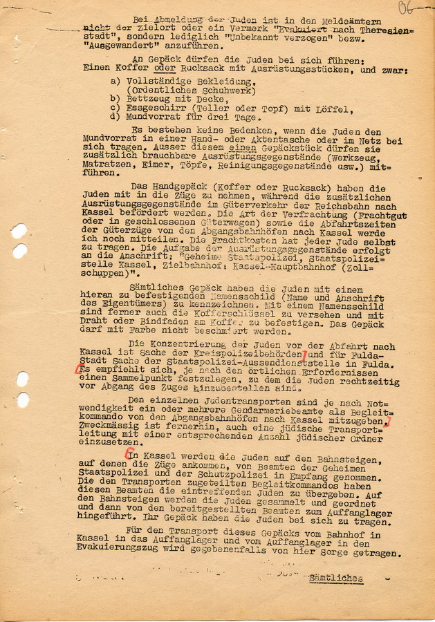 Schreiben der GeStaPo in Kassel an Landräte, Bürgermeister und  Polizei. Detaillierte Informationen zu den Vorbereitungen und Personenlisten, 25. August 1942