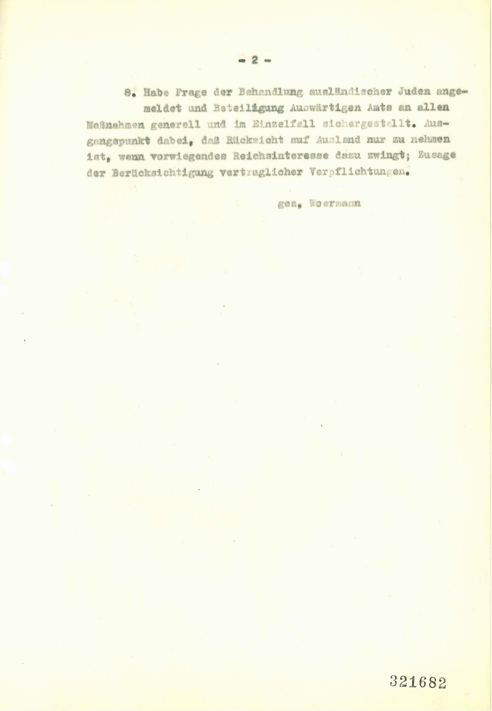 "Streng vertrauliche" Aufzeichnung von Unterstaatssekretär Woermann über die Besprechung zur Judenfrage unter der Leitung von Hermann Göring am 12.11.1938 in Berlin,  12. November 1938