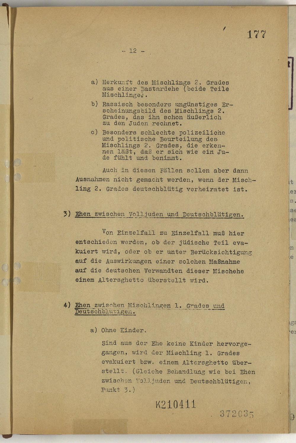 Protokoll der Wannsee-Konferenz unter Vorsitz des Chefs der Sicherheitspolizei und des SD Reinhard Heydrich, 20. Januar 1942 [Originaldokument]