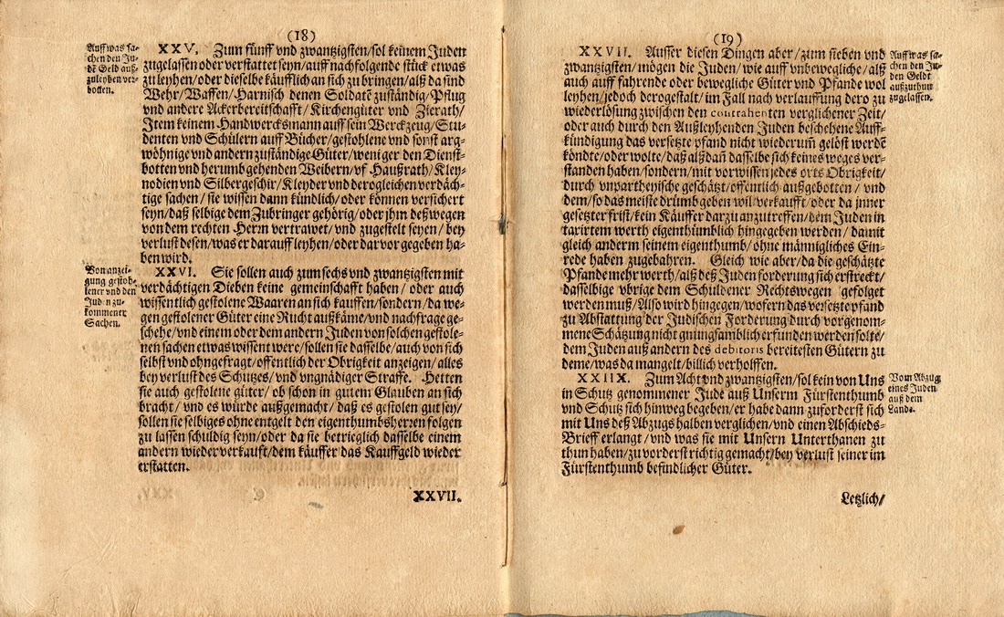Judenordnung von 1679 erlassen durch Landgraf Karl zu Hessen-Kassel