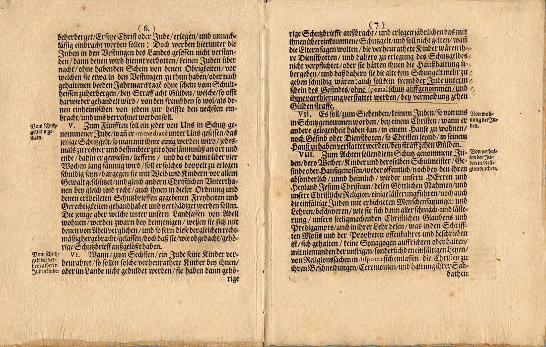 Judenordnung von 1679 erlassen durch Landgraf Karl zu Hessen-Kassel