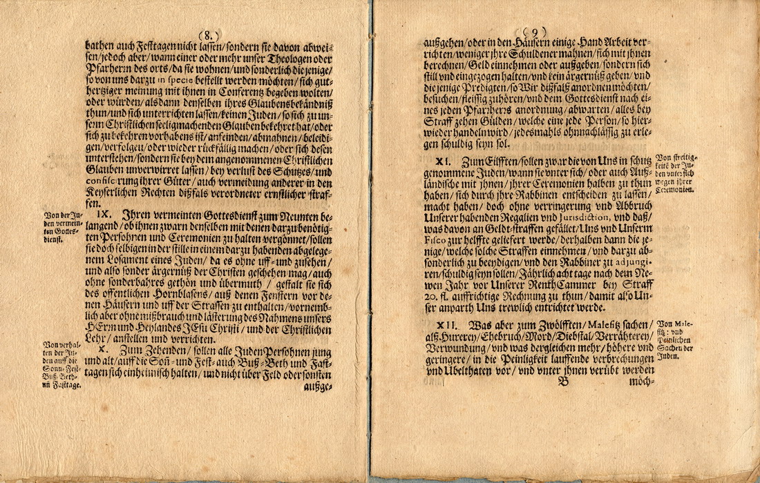 Judenordnung von 1679 erlassen durch Landgraf Karl zu Hessen-Kassel