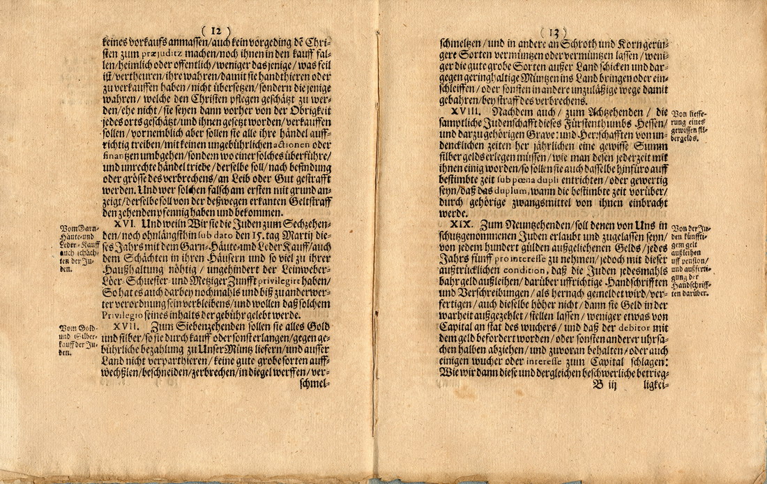 Judenordnung von 1679 erlassen durch Landgraf Karl zu Hessen-Kassel