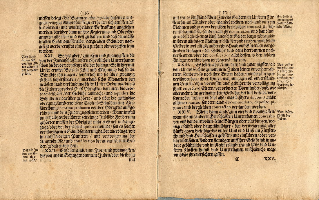Judenordnung von 1679 erlassen durch Landgraf Karl zu Hessen-Kassel