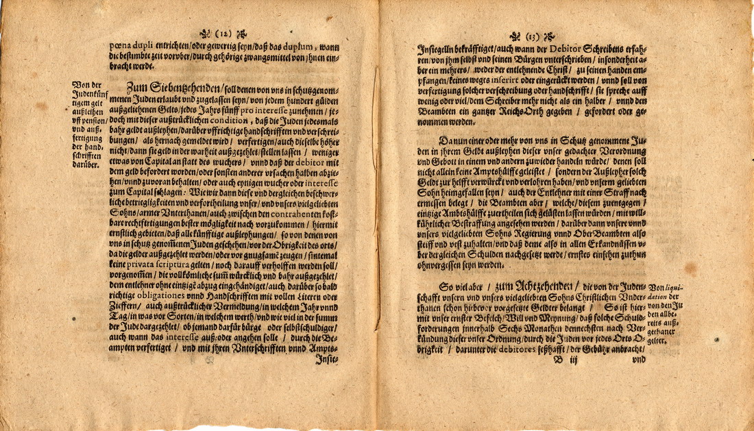 Judenordnung aus dem Jahr 1646 von Amalie Elisabeth Landgräfin zu Hessen