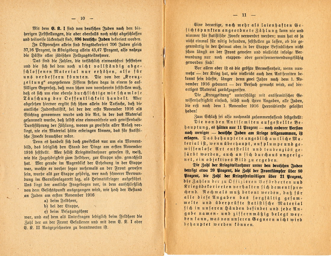 "Die Juden im Heer" von Walter Leiser aus dem Jahre 1919