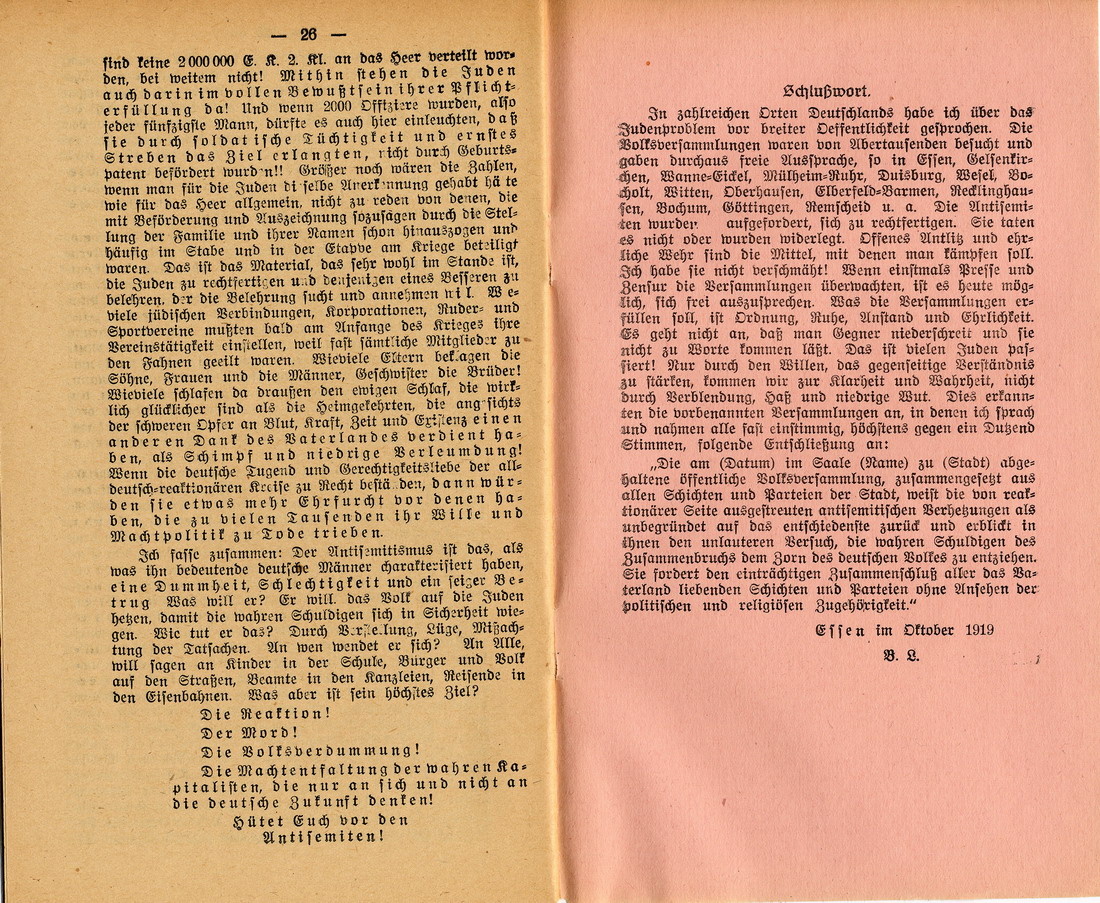 "Juden, Weltkrieg, Revolution" von Bruno Lange aus dem Jahre 1919