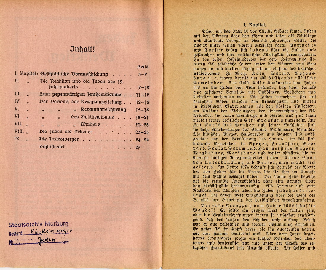 "Juden, Weltkrieg, Revolution" von Bruno Lange aus dem Jahre 1919