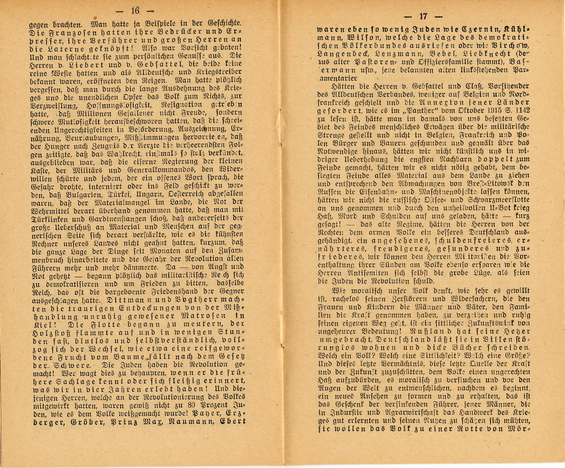 "Juden, Weltkrieg, Revolution" von Bruno Lange aus dem Jahre 1919
