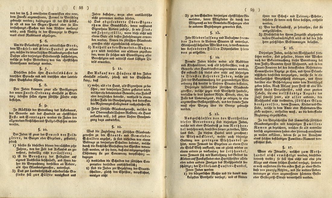 Kurhessische Verordnung vom 14. Mai 1816, "die Verhältnisse der jüdischen Glaubensgenossen als Staatsbürger betreffend"
