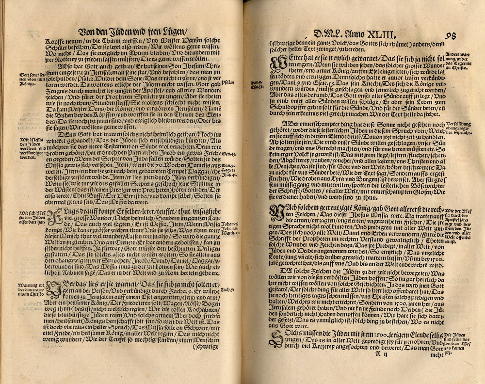 Martin Luther, Von den Juden und ihren Lügen, 1543 [Druck Jena 1562]