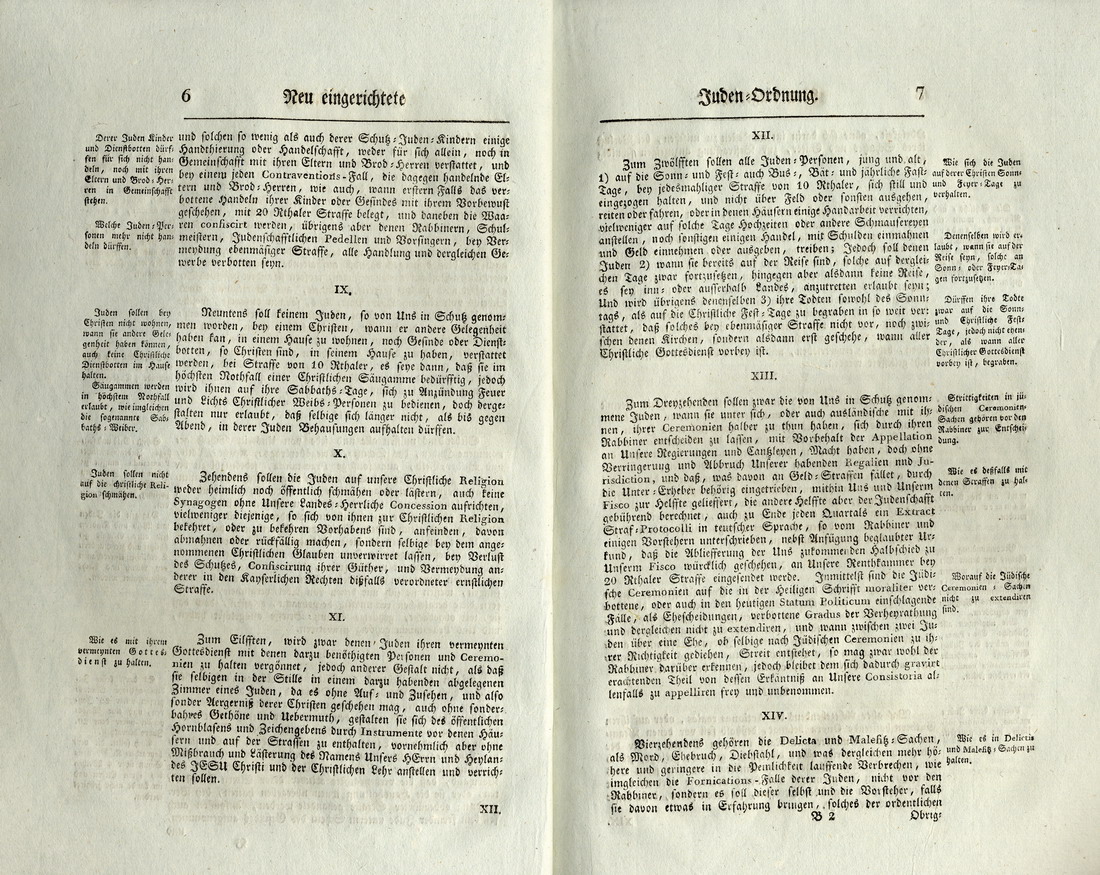 Judenordnung aus dem Jahr 1749, erlassen durch Friedrich, König von Schweden und Landgraf zu Hessen-Kassel