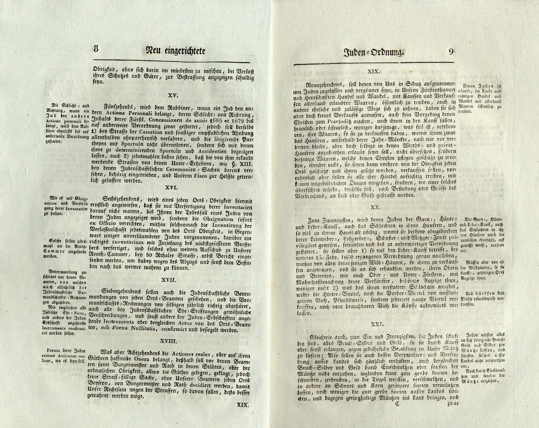 Judenordnung aus dem Jahr 1749, erlassen durch Friedrich, König von Schweden und Landgraf zu Hessen-Kassel