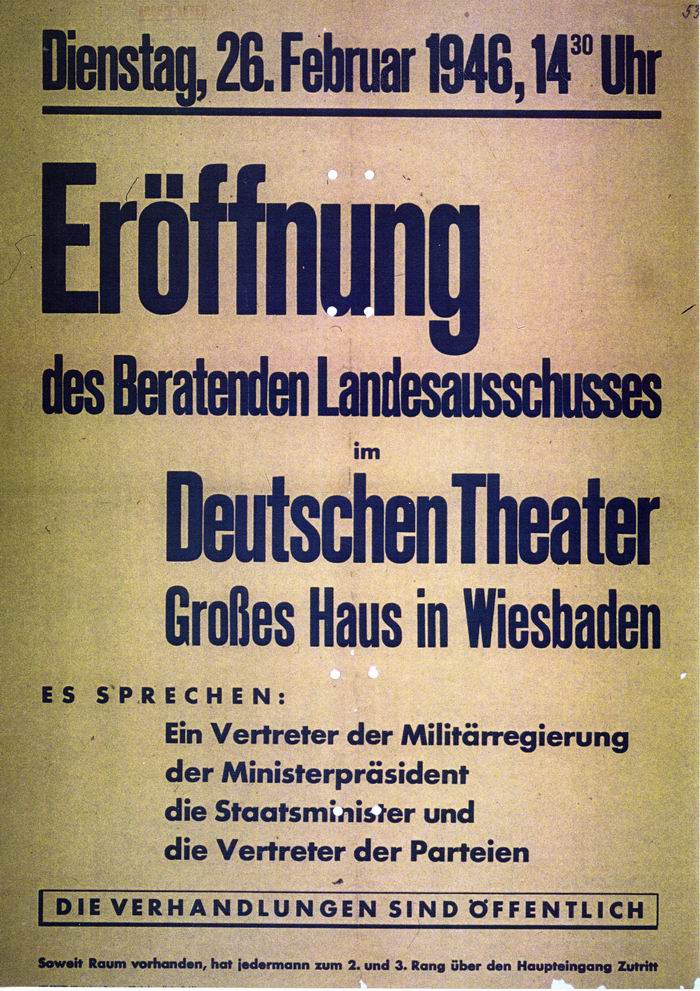 Anschlag: "Eröffnung des Beratenden Landesausschuss"