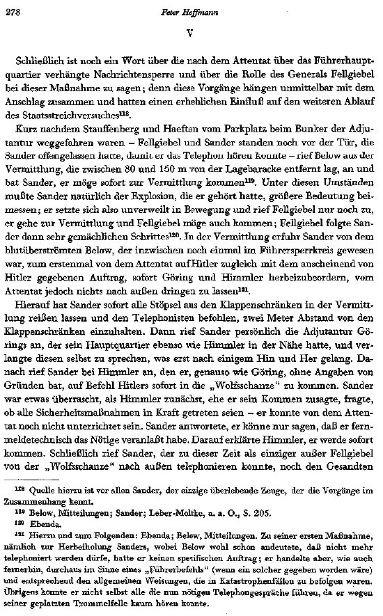 Peter Hoffmann über General Fellgiebels Rolle am 20. Juli 1944, in: "Vierteljahreshefte für Zeitgeschichte", Juli 1964
