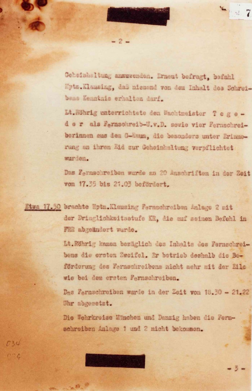 Bericht des Generalleutnant Thiele zu den Vorgängen des 20.7.1944, 22. Juli 1944