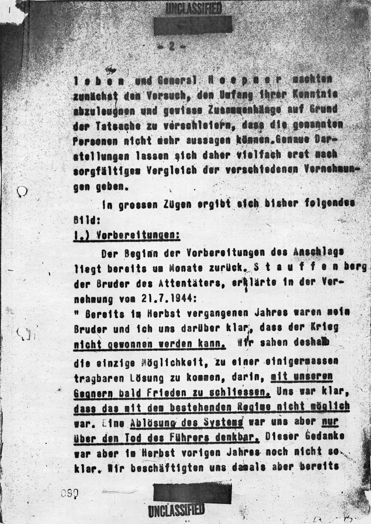 Kaltenbrunnerbericht über die Verschwörung des 20. Juli 1944, 24. Juli 1944