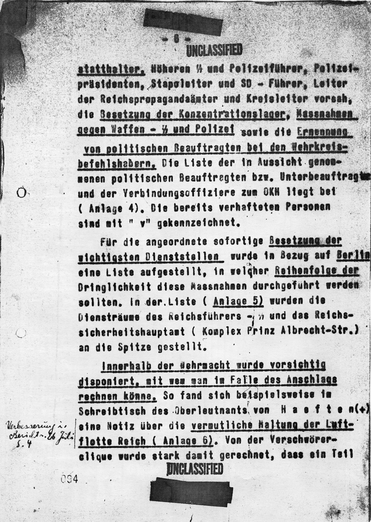 Kaltenbrunnerbericht über die Verschwörung des 20. Juli 1944, 24. Juli 1944