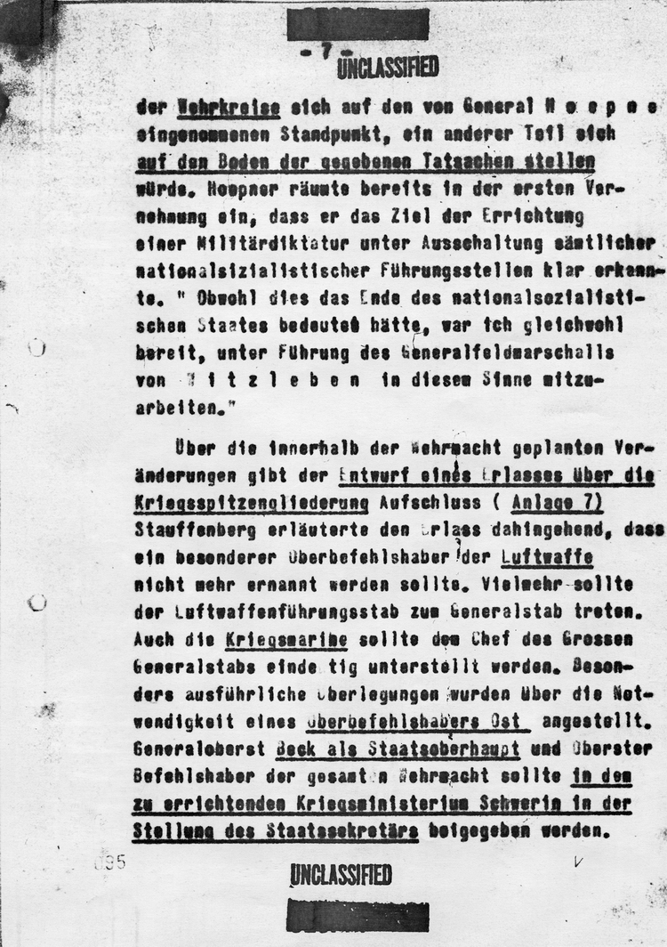 Kaltenbrunnerbericht über die Verschwörung des 20. Juli 1944, 24. Juli 1944