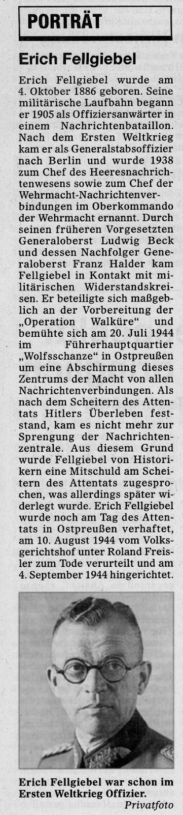 Berichterstattung in der Oberhessischen Presse zum 60. Jahrestag des 20. Juli 1944, 20. Juli 2004
