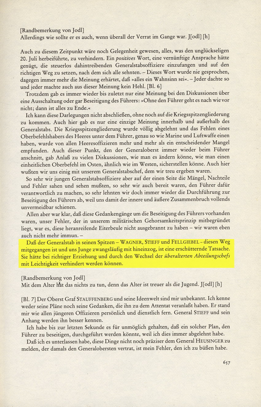 Aufzeichnung aus dem Volksgerichtshof von Oberstleutnant Smend betreffend Kritik am "Führer" im Kreis um Fellgiebel, 2. August 1944