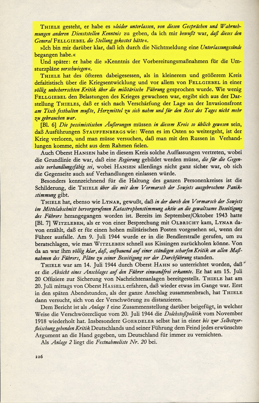 Kaltenbrunner an Bormann betreffend Fellgiebels Kritik an der militärischen Führung, 15. August 1944