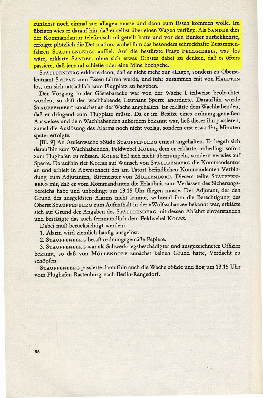 Kaltenbrunner an Bormann betreffend Ablauf des 20. Juli und Gespräch zwischen Stauffenberg und Fellgiebel während der Detonation im Führerhauptquartier, 26. Juli 1944