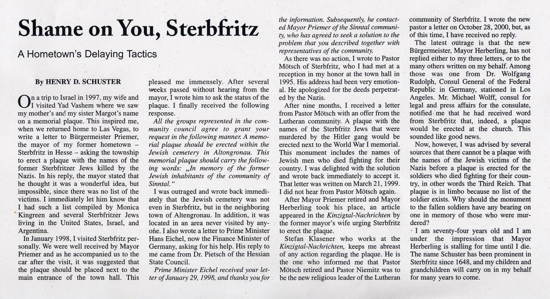 Online-Arbeitsblatt zum Modul "Juden im nationalsozialistischen Deutschland" - Sterbfritz 1934