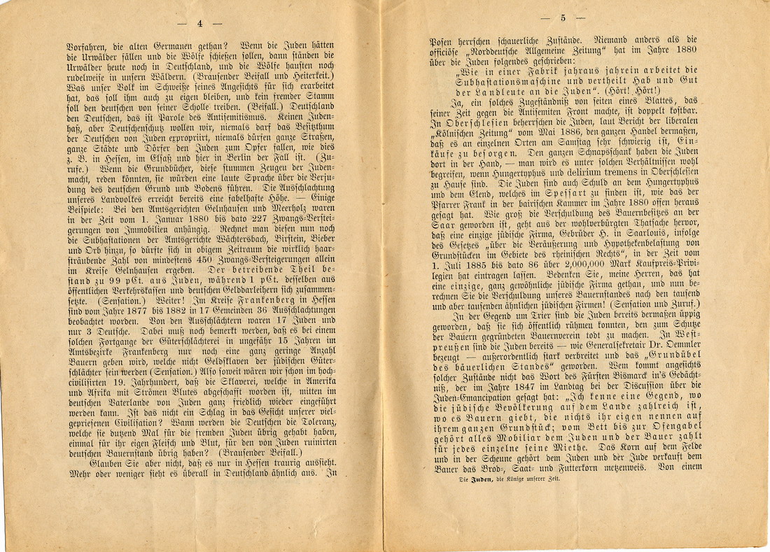Die Juden, die Könige unserer Zeit - Rede Otto Böckels gehalten am 4. Oktober 1886 auf einer Versammlung des Deutschen Antisemiten-Bundes in Berlin