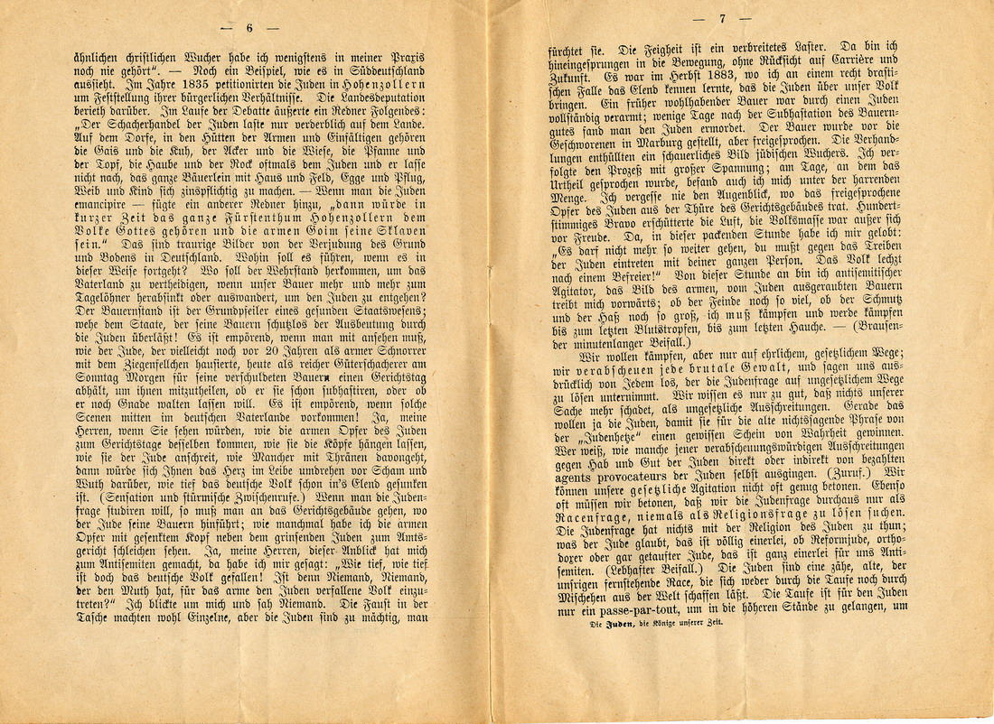 Die Juden, die Könige unserer Zeit - Rede Otto Böckels gehalten am 4. Oktober 1886 auf einer Versammlung des Deutschen Antisemiten-Bundes in Berlin