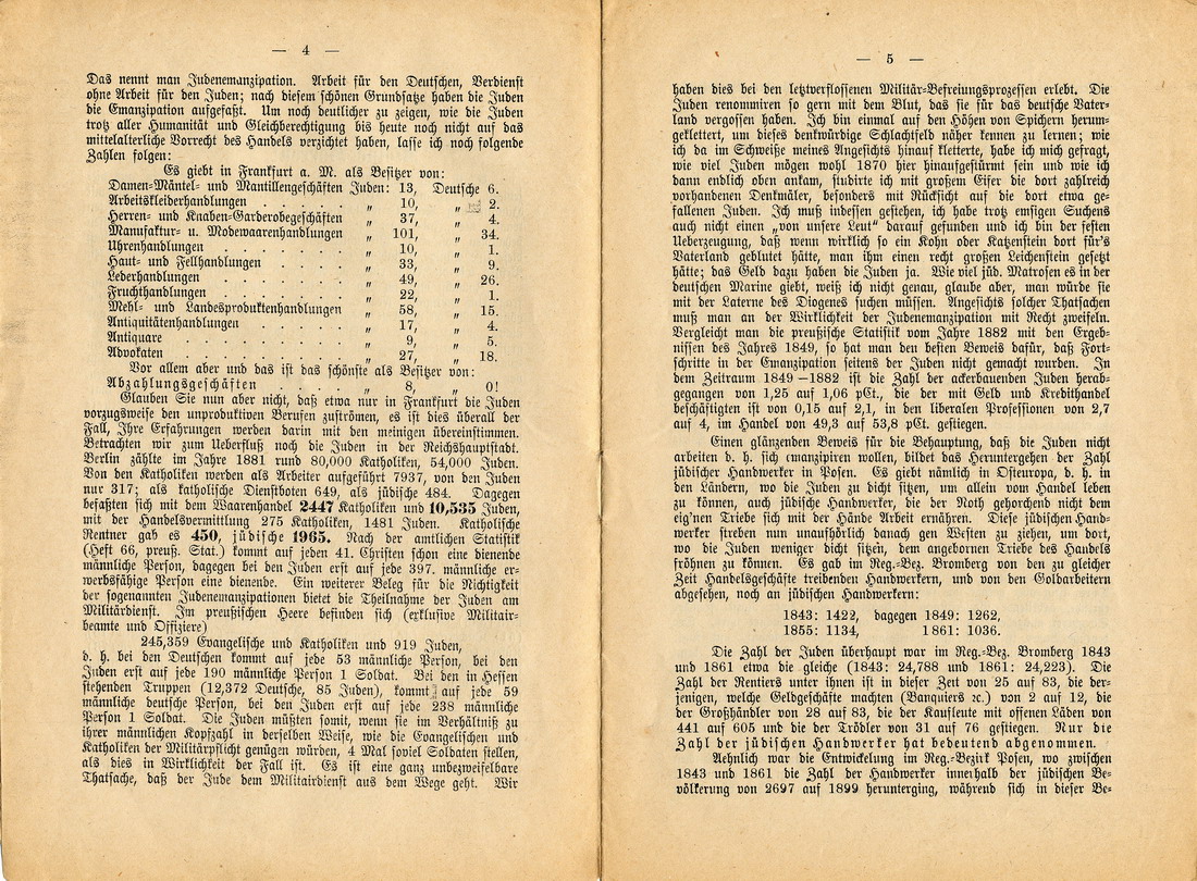 Die Quintessenz der Judenfrage. Ansprache an seine Wähler und alle deutsch-nationalen Männer im Vaterlande - Pamphlet Otto Böckels 1889.