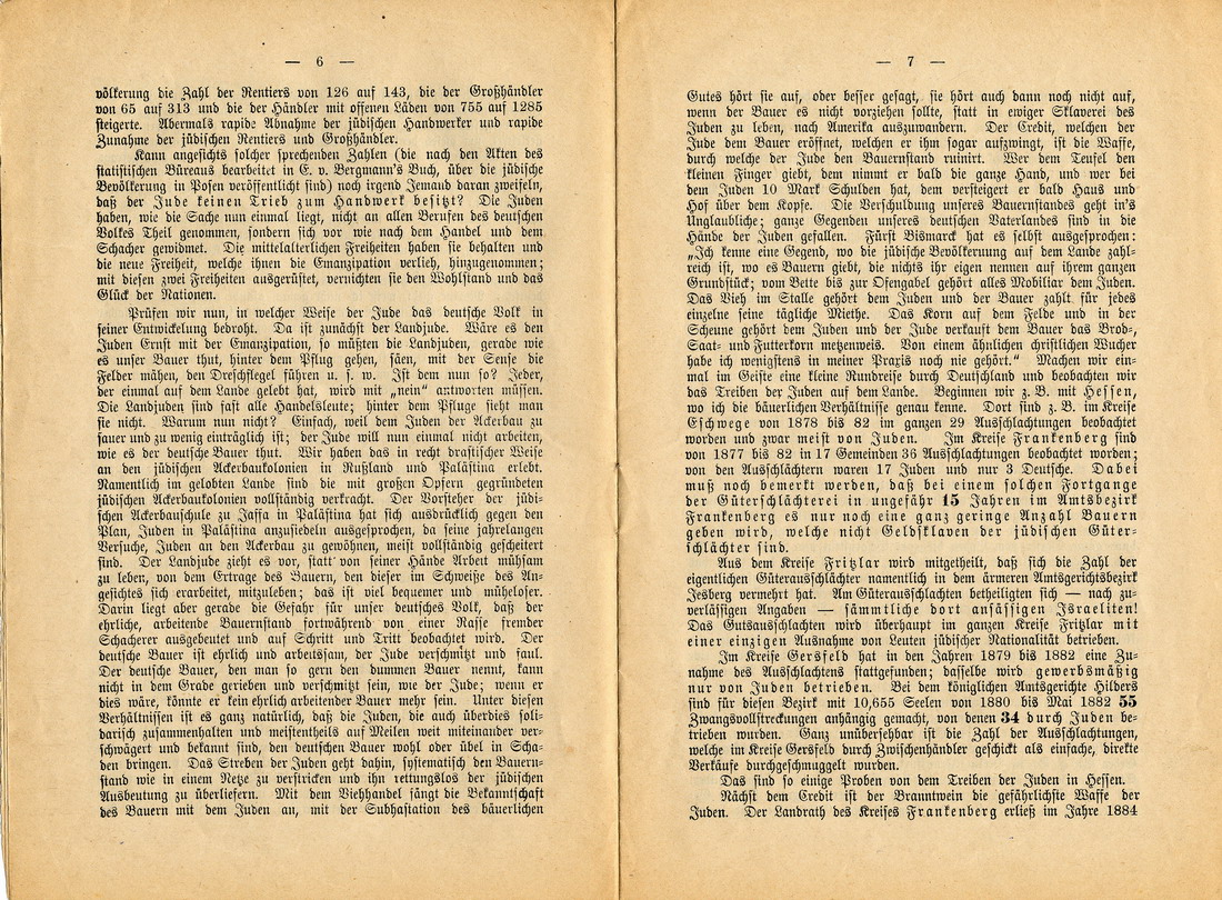 Die Quintessenz der Judenfrage. Ansprache an seine Wähler und alle deutsch-nationalen Männer im Vaterlande - Pamphlet Otto Böckels 1889.