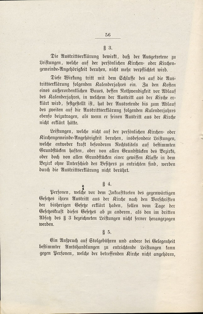 Gesetz des Königreichs Preußen "betreffend den Austritt aus der Kirche", 14. Mai 1873