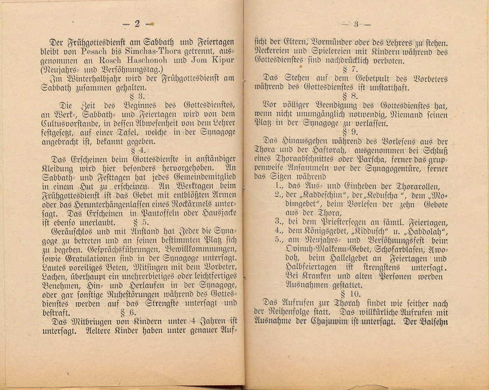 Statuten der Synagogengemeinde in Bad Orb, 23. Februar 1905