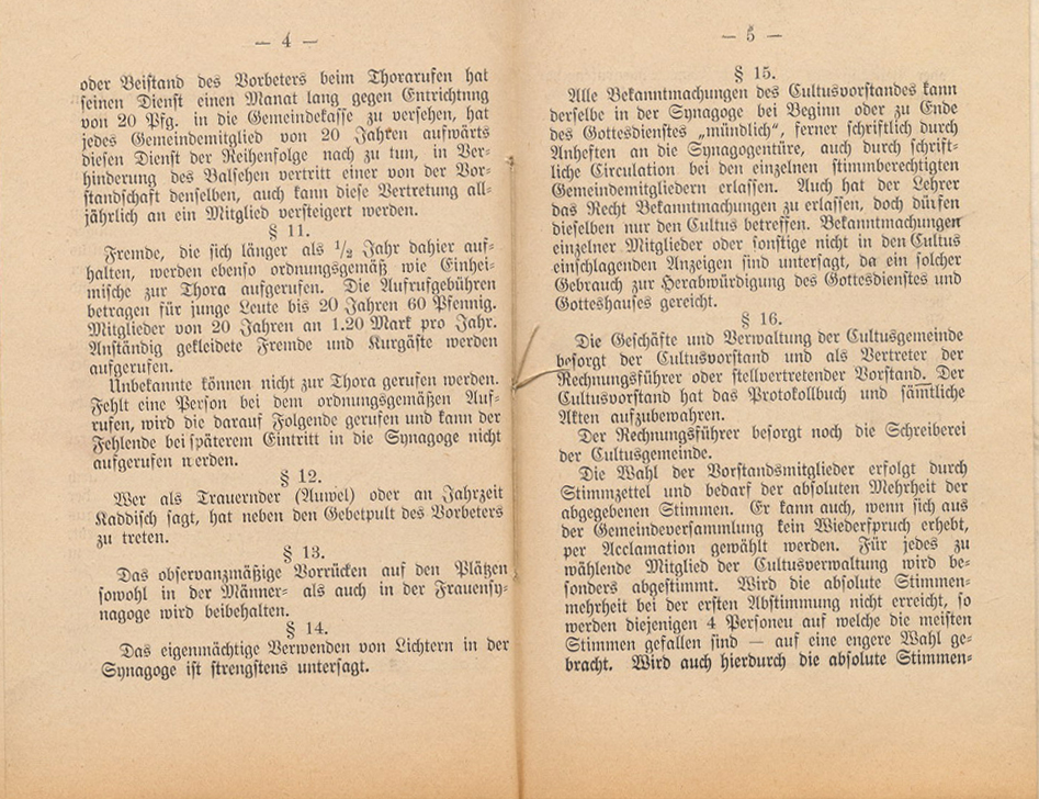 Statuten der Synagogengemeinde in Bad Orb, 23. Februar 1905