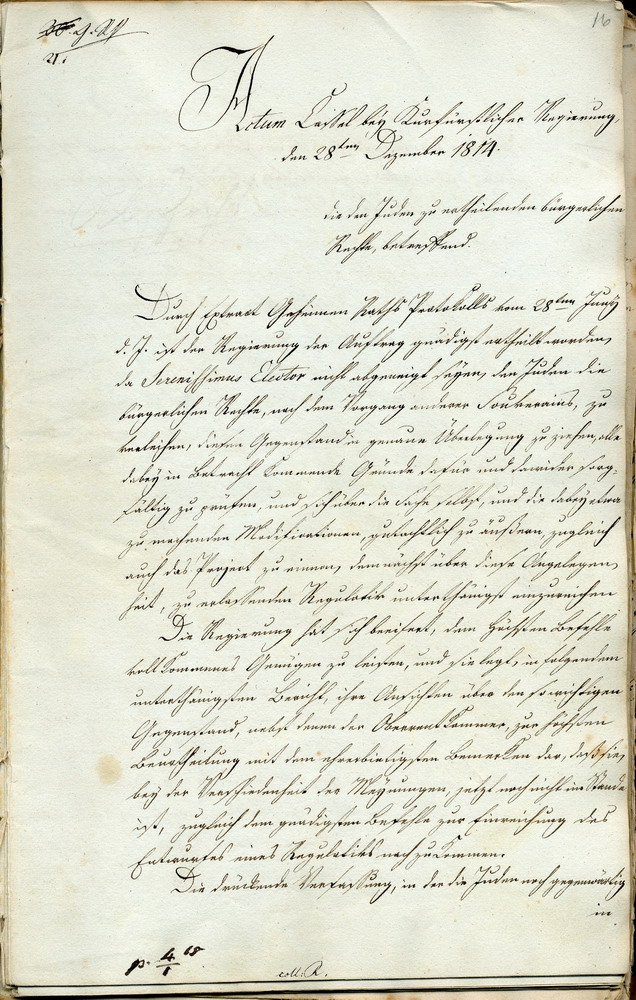 Auszüge aus dem Gutachten der kurfürstlichen Regierung in Kassel vom 28.12.1814 über die den Juden zu erteilenden bürgerlichen Rechte