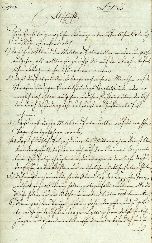 Extrakt aus dem geheimen Ratsprotokoll und Beilage B, ausgefertigt vom Polizeidirektor Scheffer, Fulda, vom 15. August 1819