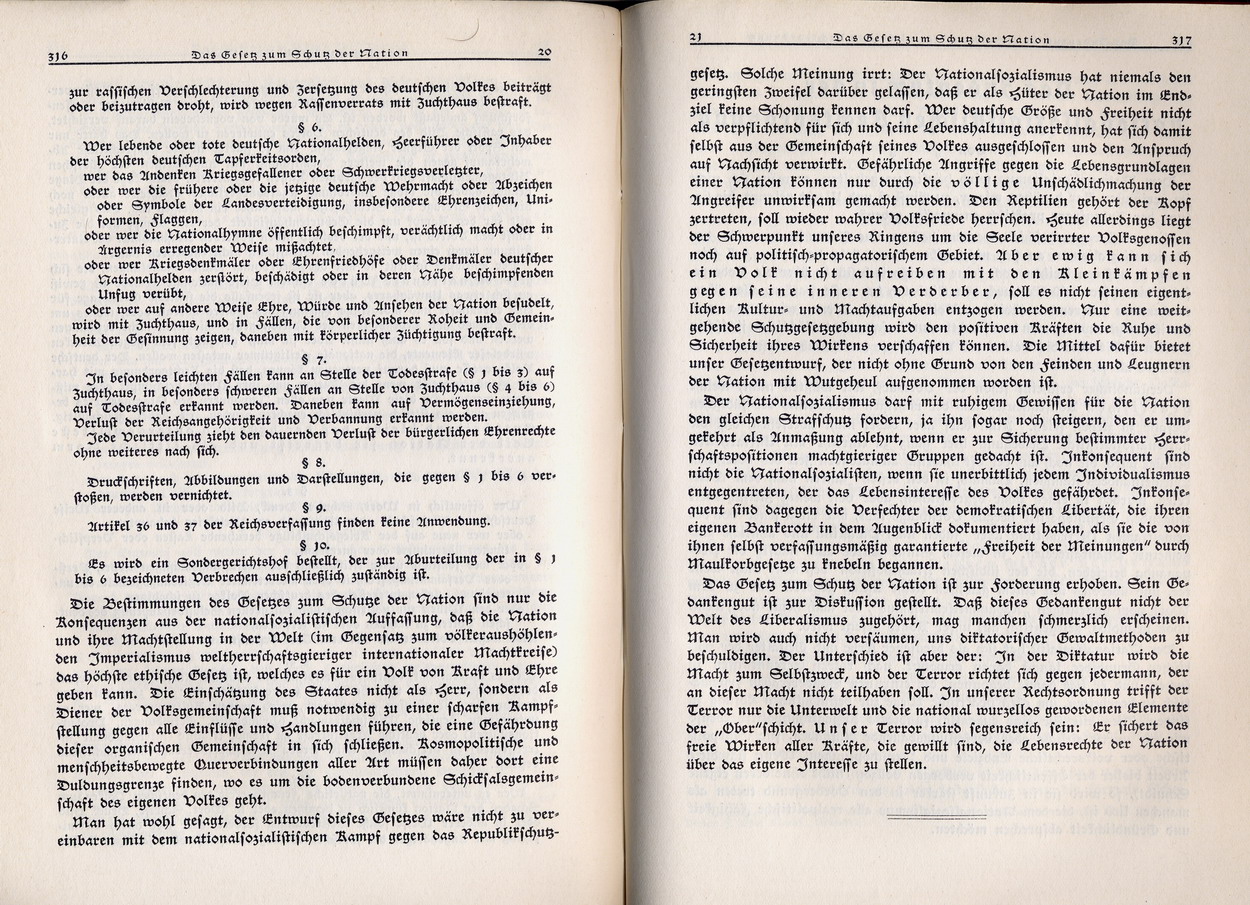 Gerhard L. Binz, Das Gesetz zum Schutz der Nation, in: Nationalsozialistische Monatshefte 7, Oktober 1930