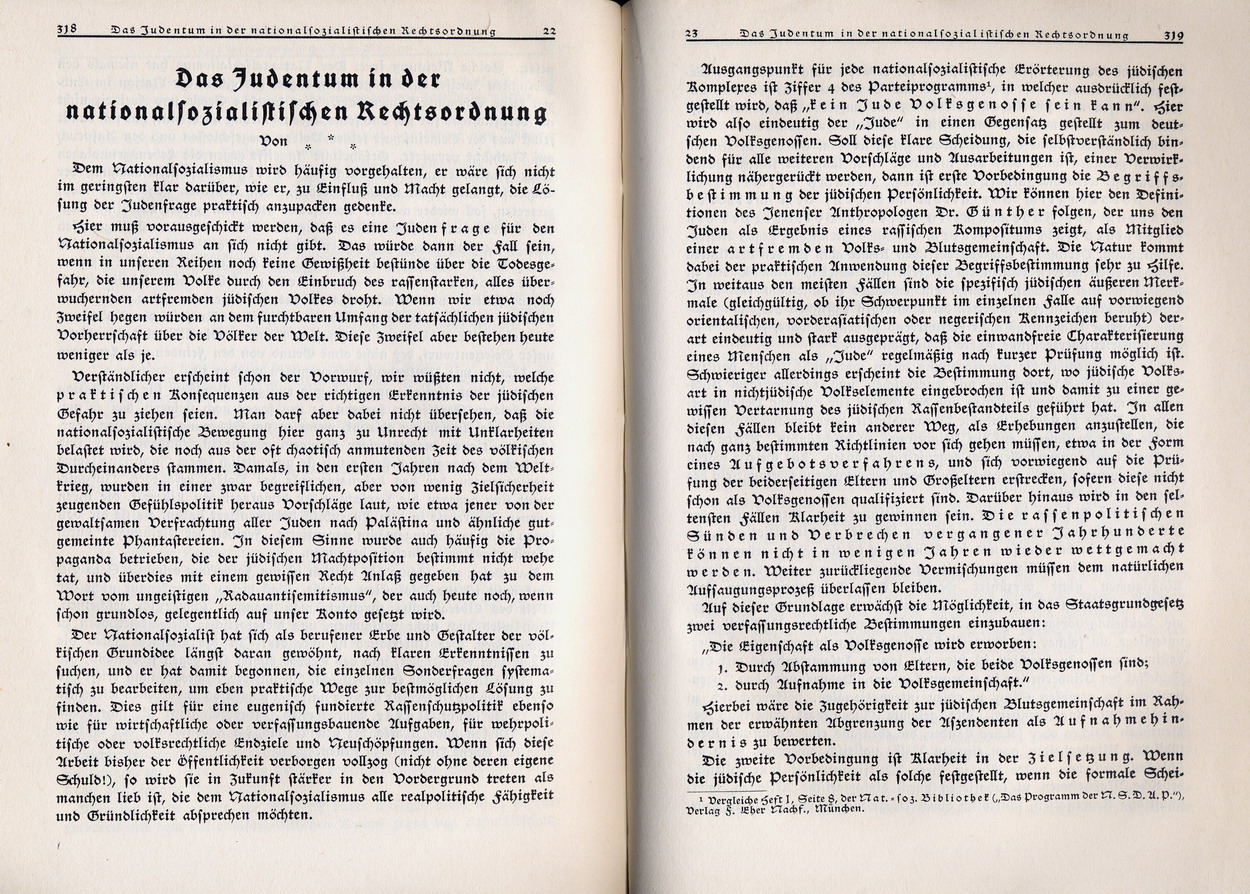 Gerhard L. Binz, Das Judentum in der nationalsozialistischen Rechtsordnung, in: Nationalsozialistische Monatshefte 7, Oktober 1930