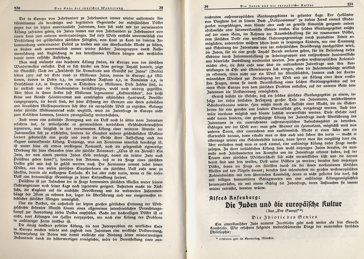 Die Rassenfrage und das neue Reich,  Nationalsozialistische Monatshefte 38, Mai 1933