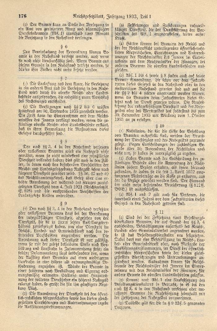 Gesetz zur Wiederherstellung des Berufsbeamtentums [mit Arierparagraph in § 3], 7. April 1933