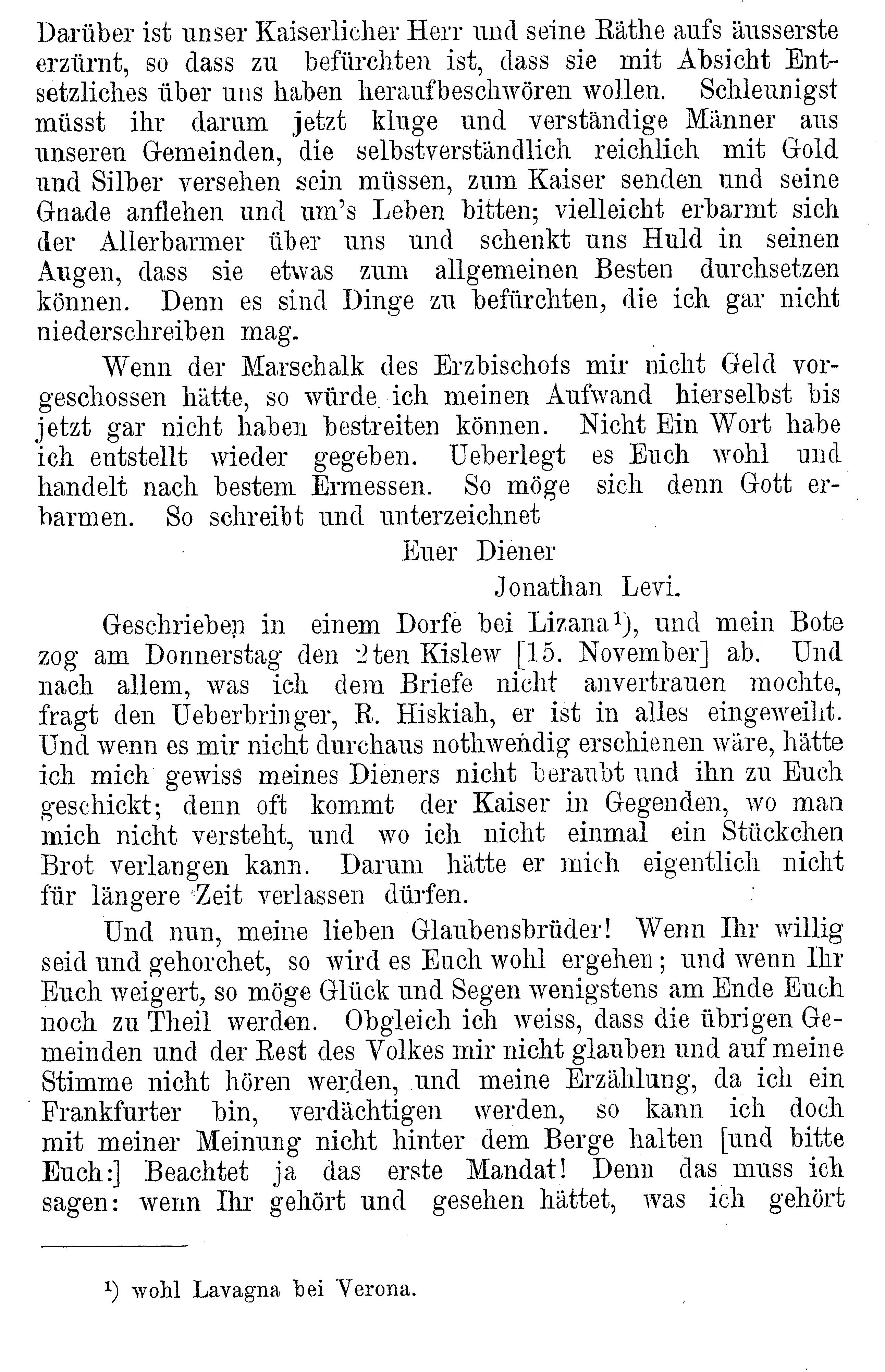 Aktenstücke zur Geschichte der Konfiskation der hebräischen Schriften in Frankfurt am Main (Teil 2):
Brief Jonathan Zions, des Gesandten der jüdischen Gemeinde in Frankfurt an den Kaiser, 15.11.1510